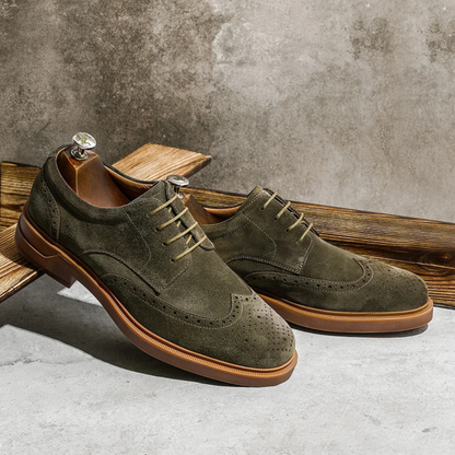 Men’s Suede Wingtip Brogue Shoes