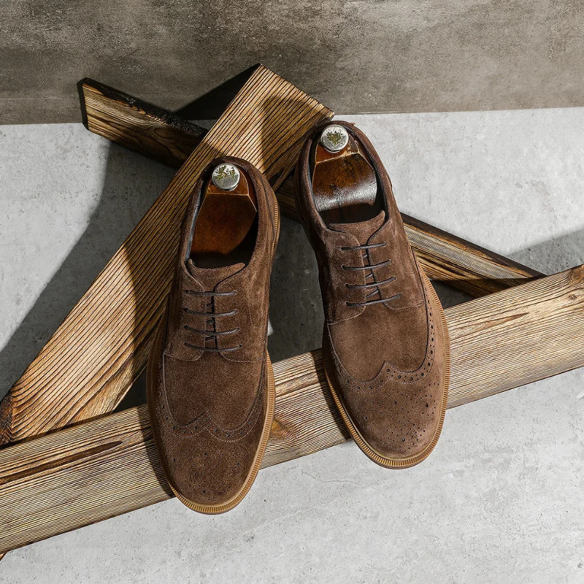 Men’s Suede Wingtip Brogue Shoes