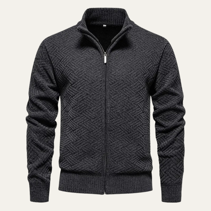 Men’s Zip-Up Knit Sweater Jacket