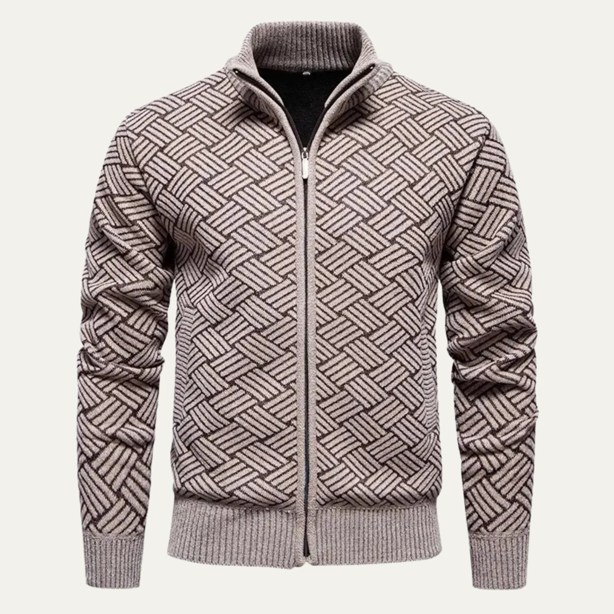 Men’s Zip-Up Knit Sweater Jacket