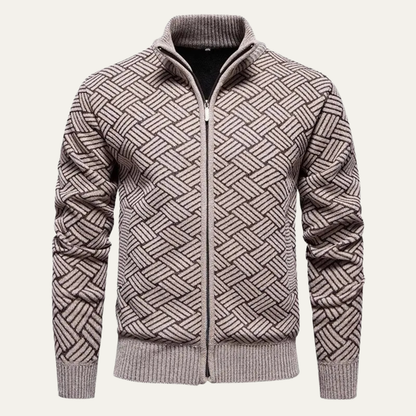 Men’s Zip-Up Knit Sweater Jacket