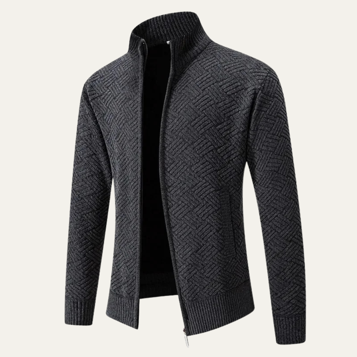 Men’s Zip-Up Knit Sweater Jacket