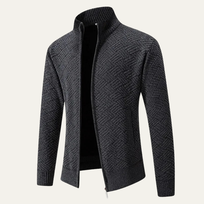 Men’s Zip-Up Knit Sweater Jacket