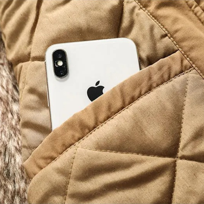 Mens Hooded Parka with Faux-Fur Lining