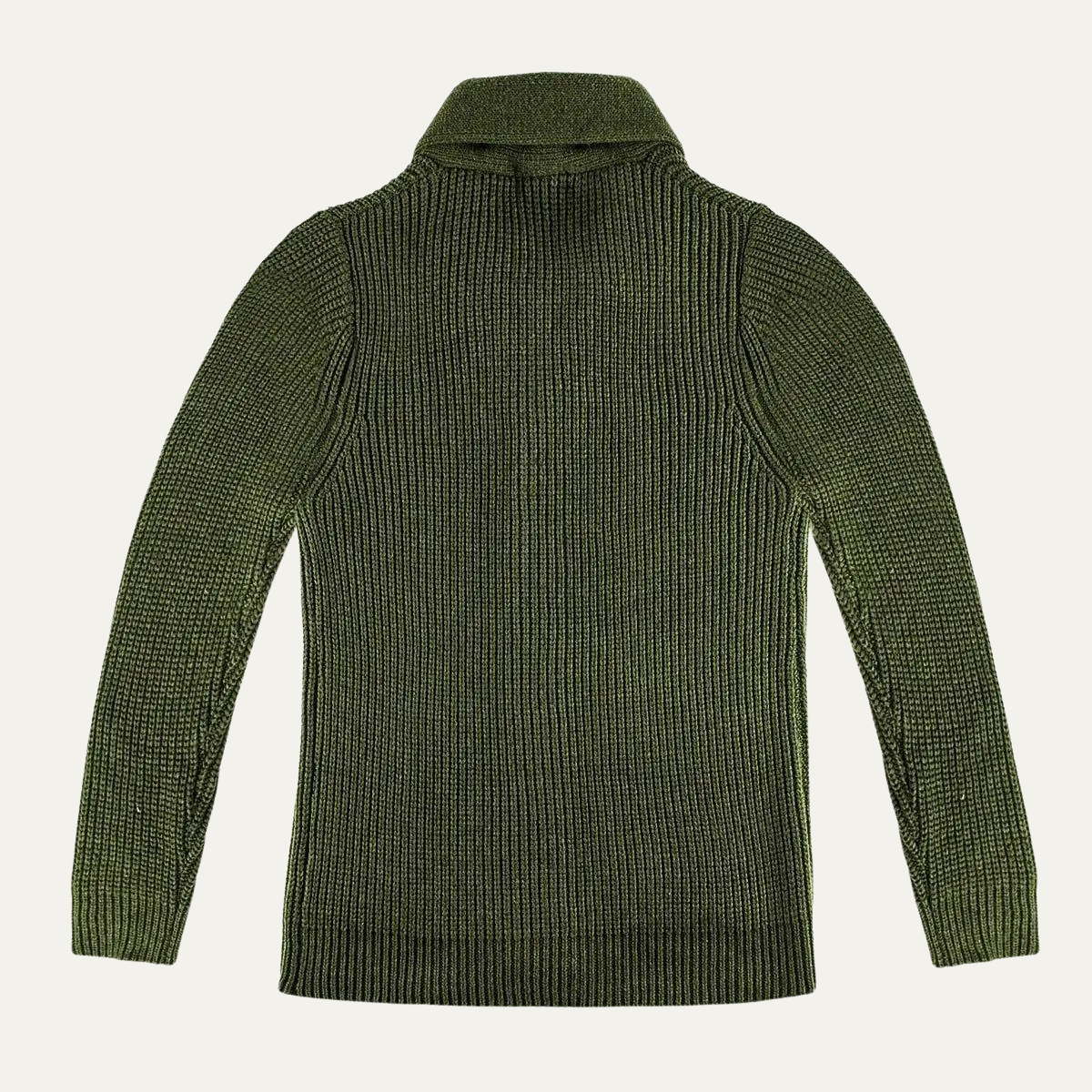Men’s Shawl-Collar Ribbed Cardigan