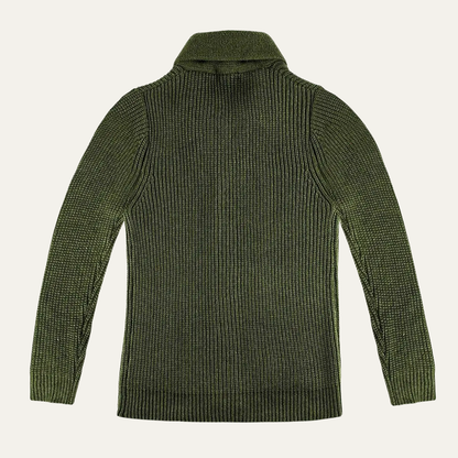 Men’s Shawl-Collar Ribbed Cardigan
