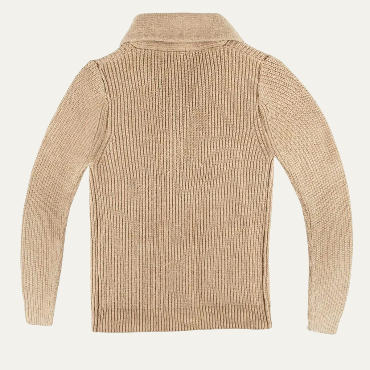 Men’s Shawl-Collar Ribbed Cardigan