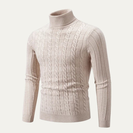 Men’s Mixed Knit Turtleneck Sweater