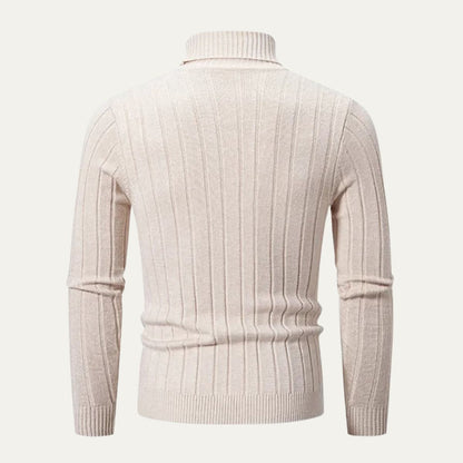 Men’s Mixed Knit Turtleneck Sweater