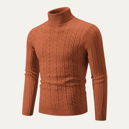Men’s Mixed Knit Turtleneck Sweater