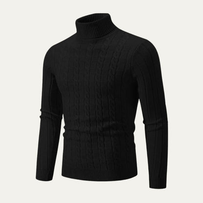Men’s Fitted Cable Knit Turtleneck