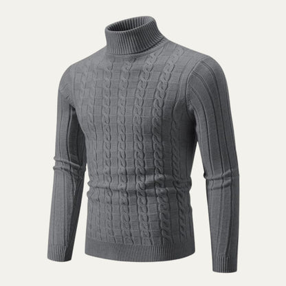 Men’s Mixed Knit Turtleneck Sweater