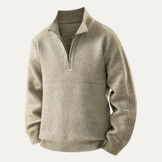 Men’s Waffle Knit Half-Zip Sweater