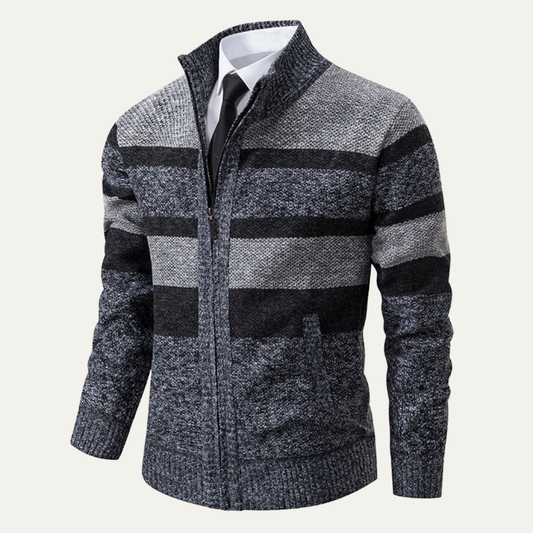 Men’s Striped Full-Zip Cardigan