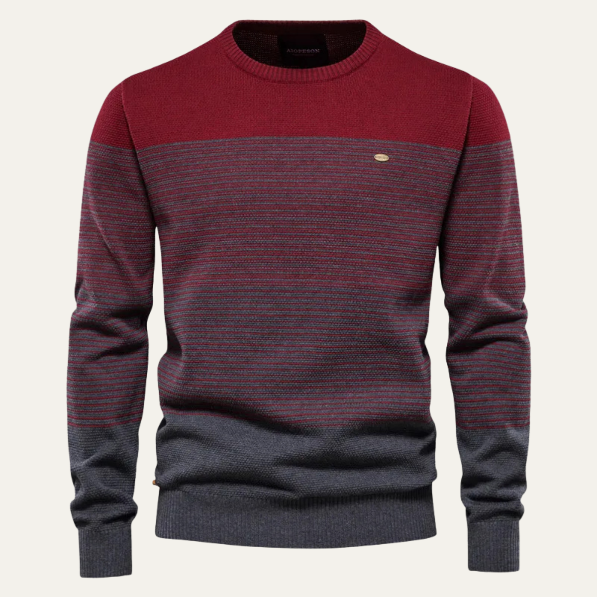 Men’s Striped Color Block Crewneck Sweater