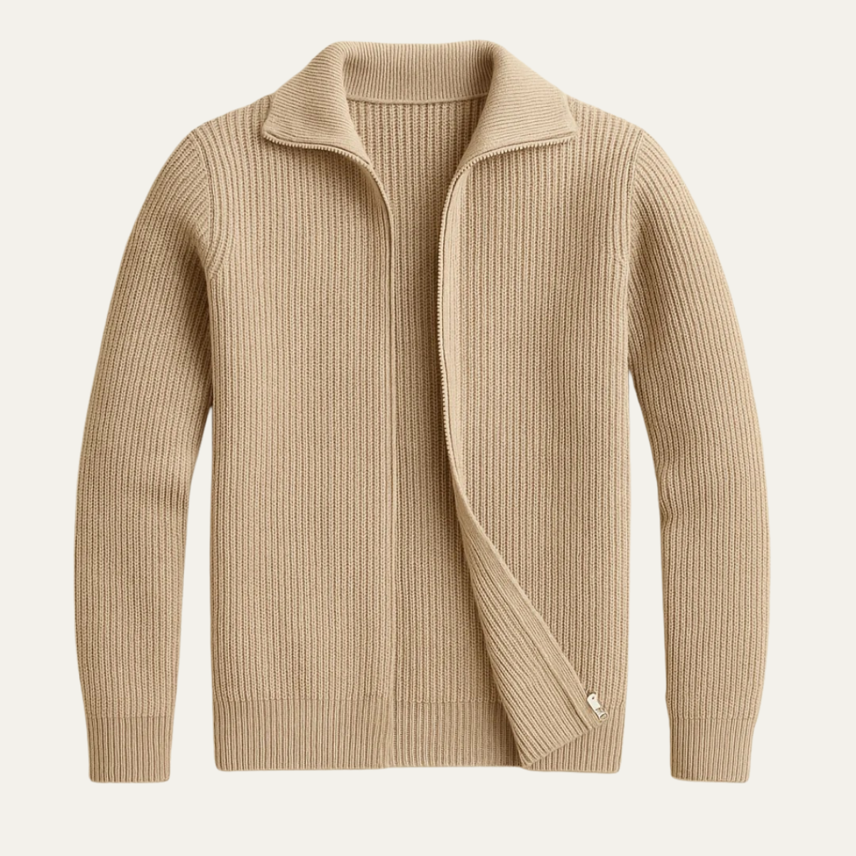 Men’s Waffle-Knit Full-Zip Cardigan