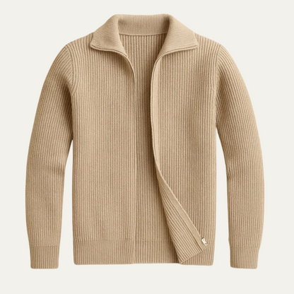 Men’s Waffle-Knit Full-Zip Cardigan