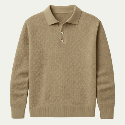 Men’s Textured Polo Long Sleeve
