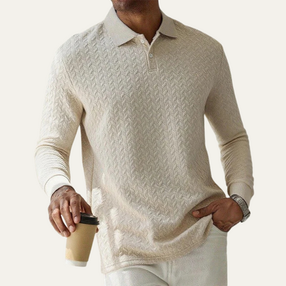 Men’s Textured Polo Long Sleeve