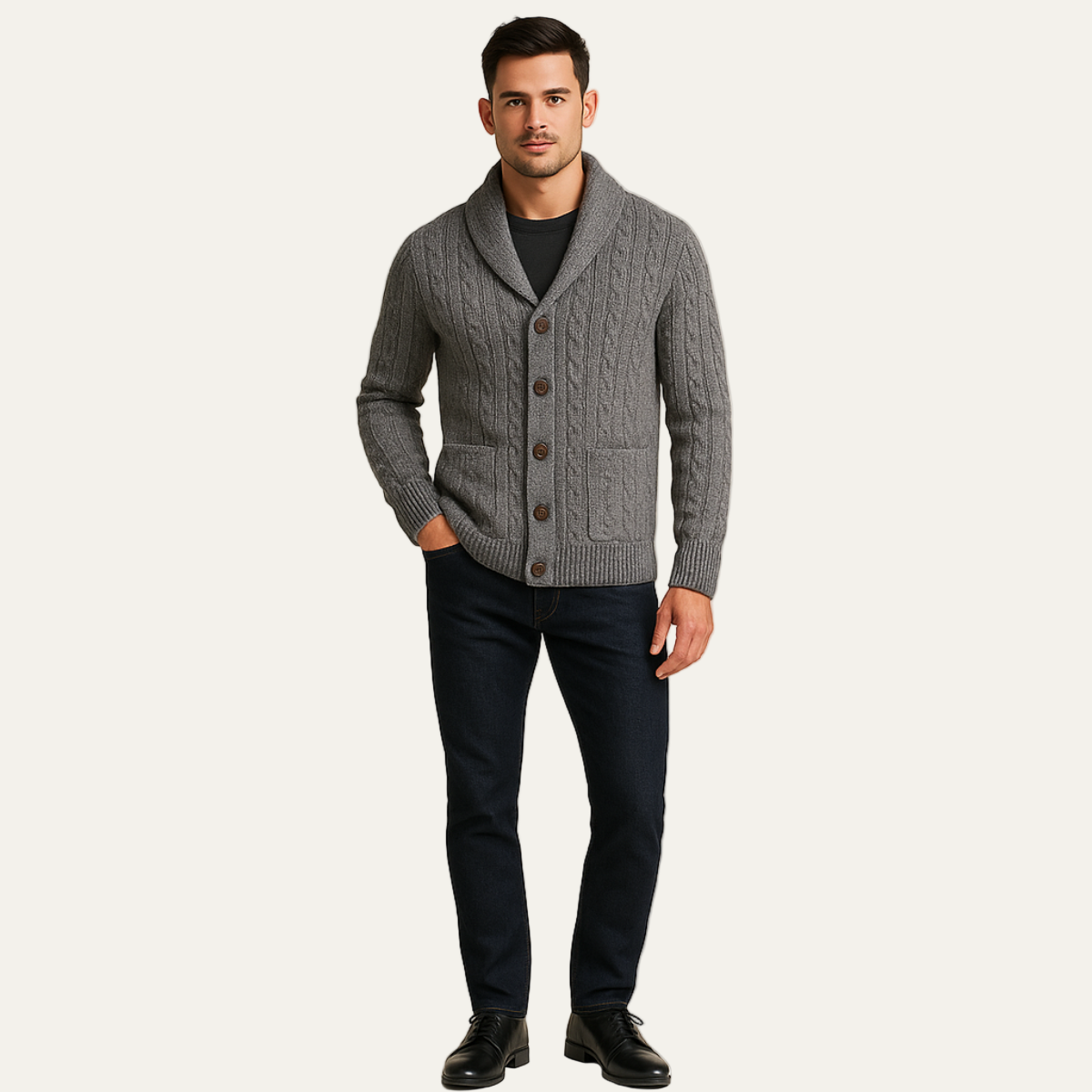 Men’s Cozy Cable Knit Cardigan