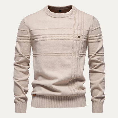 Men’s Textured Ribbed Crewneck Sweater