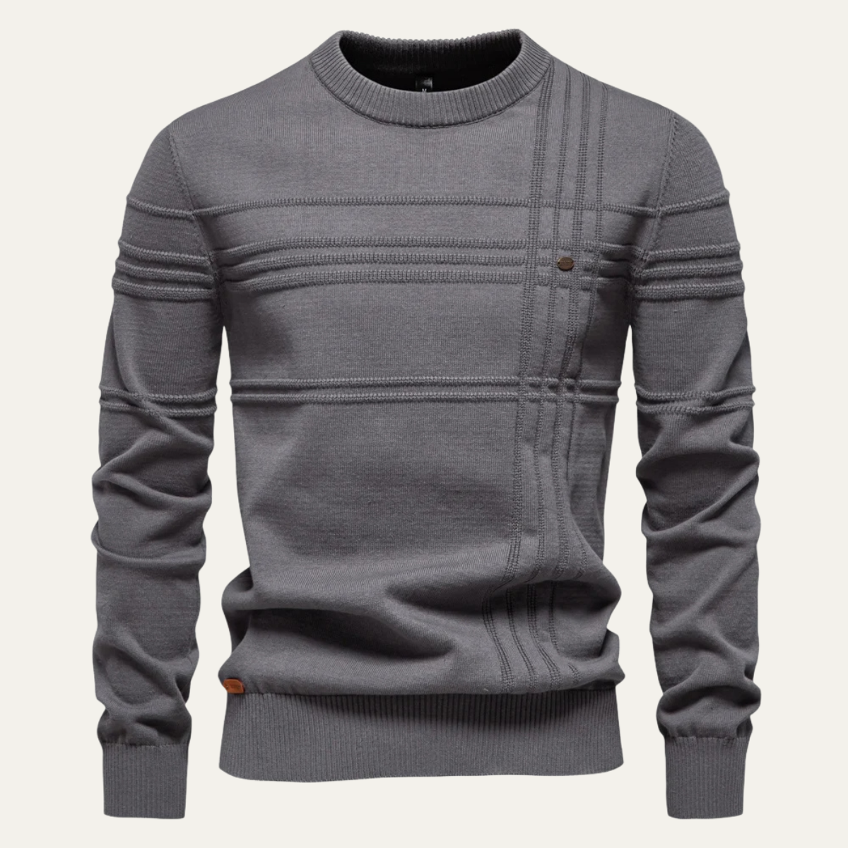 Men’s Textured Ribbed Crewneck Sweater