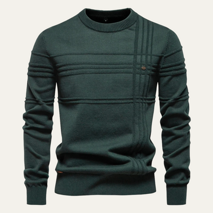 Men’s Textured Ribbed Crewneck Sweater