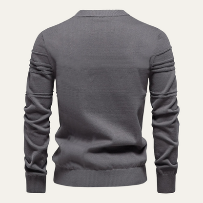 Men’s Textured Ribbed Crewneck Sweater