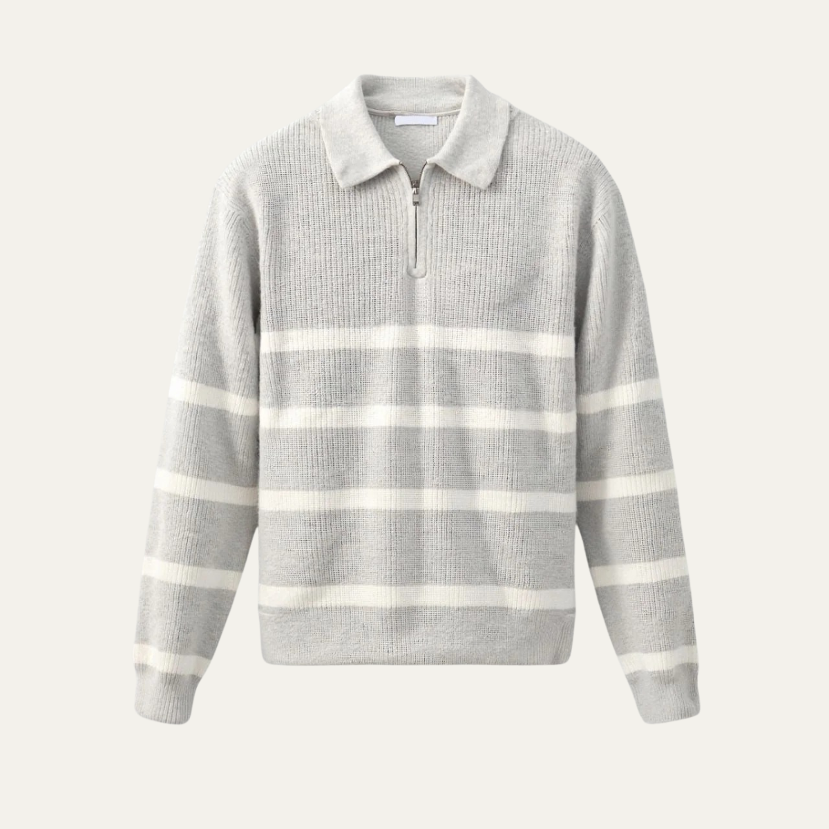 Men’s Striped Knit Polo Sweater
