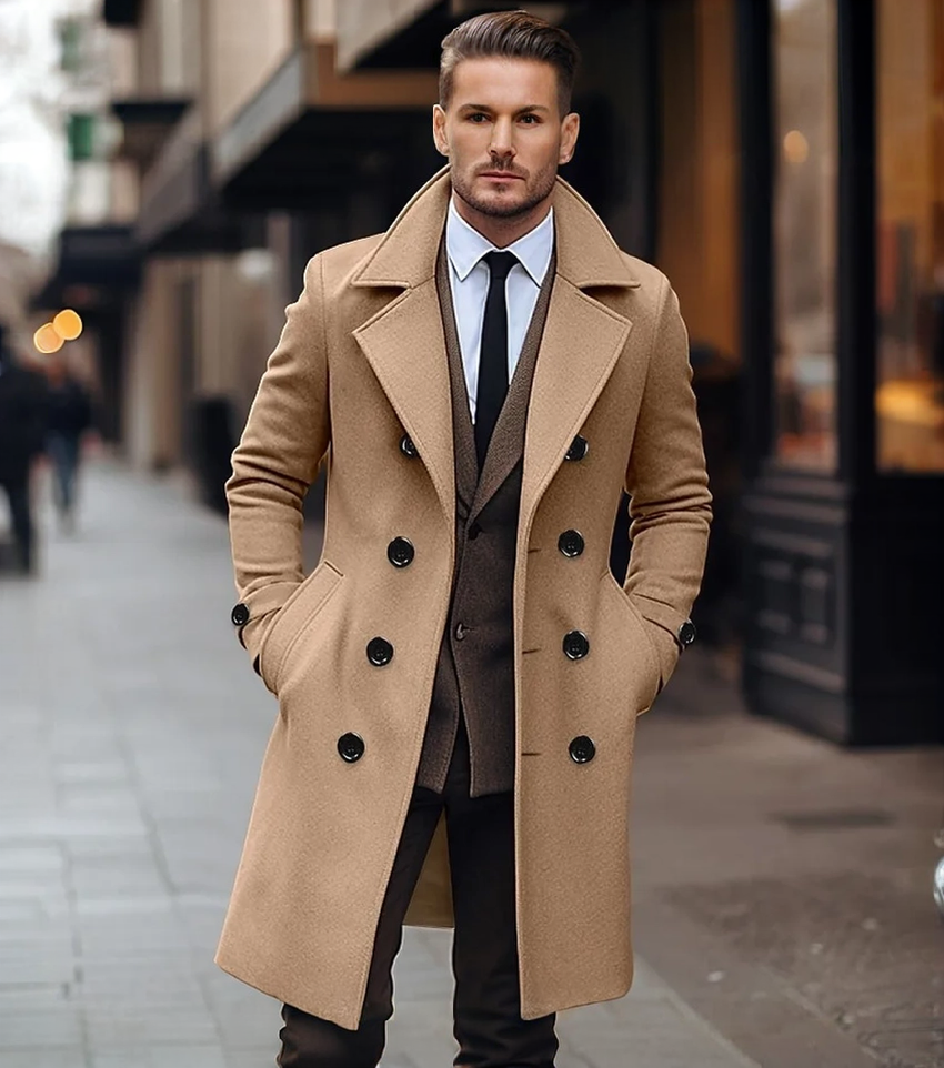 Timo | Classic Overcoat for Men – Elegant and Timeless Winter Style