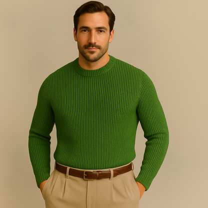 Men’s Ribbed Knit Crewneck Sweater