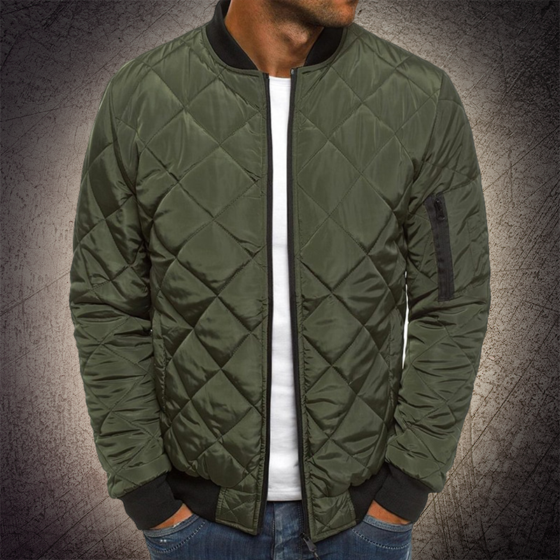 Warm Quilted Mens Bomber Jacket