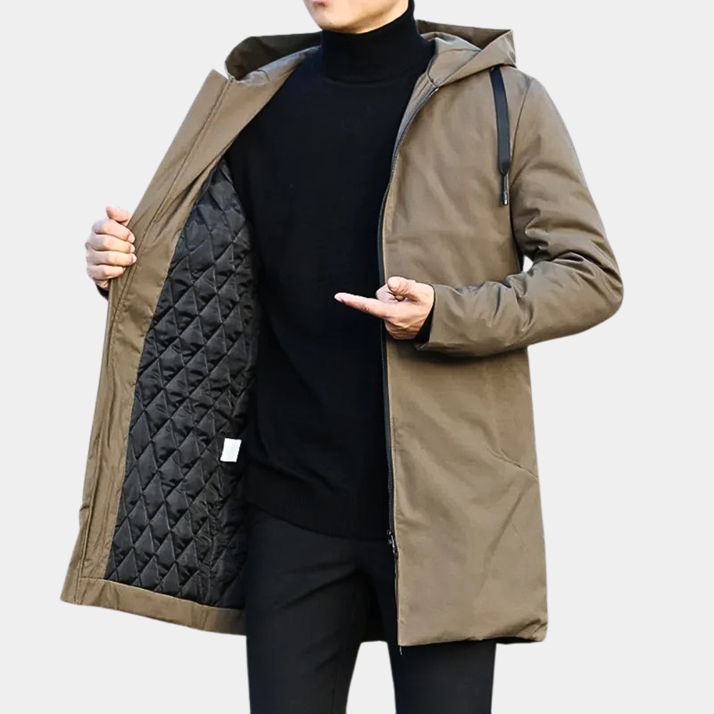 Men’s Long Hooded Shell Parka