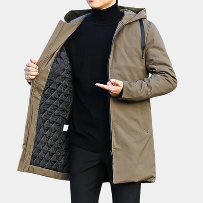 Men’s Long Hooded Shell Parka