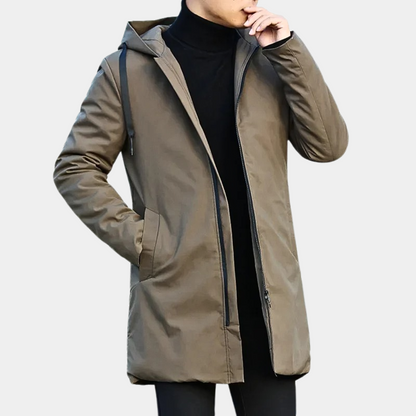 Men’s Long Hooded Shell Parka