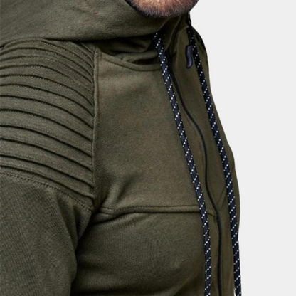 Men’s Casual Hooded Sweatshirt and Elastic Waist Pant Set