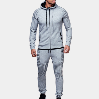 Men’s Casual Hooded Sweatshirt and Elastic Waist Pant Set