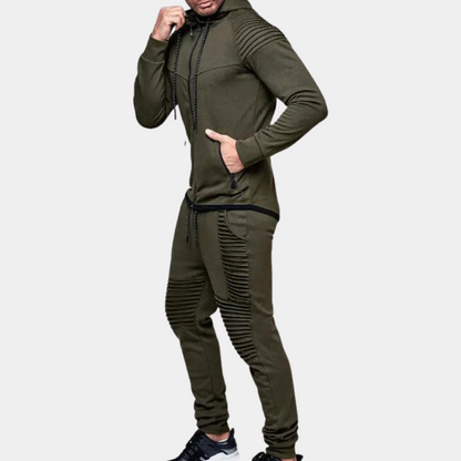 Men’s Casual Hooded Sweatshirt and Elastic Waist Pant Set