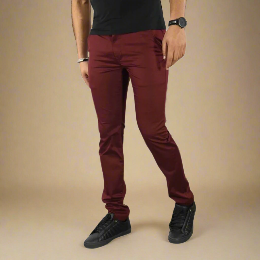 Men's Business Casual Stretch Chinos with Modern Slim Fit Design