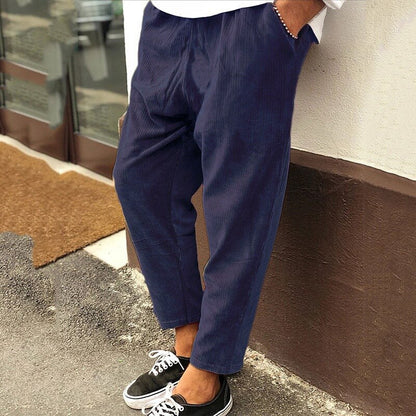 Trousers - Corduroy Blend Texture & Structured Shape