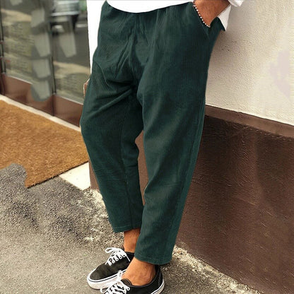 Trousers - Corduroy Blend Texture & Structured Shape