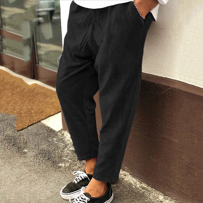 Trousers - Corduroy Blend Texture & Structured Shape