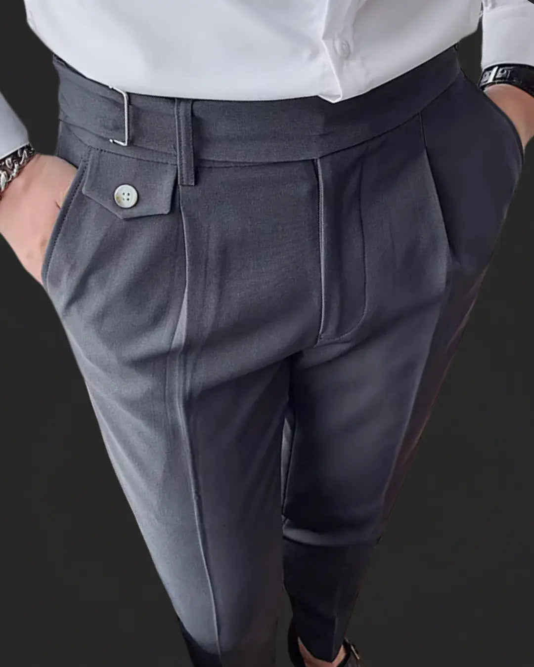 Trousers - Pleated Front & Adjustable Secure Waistband