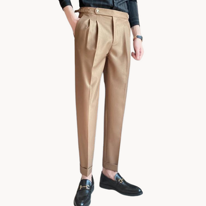 Trousers – Polyester Blend Flat Front & Straight Hem Fit