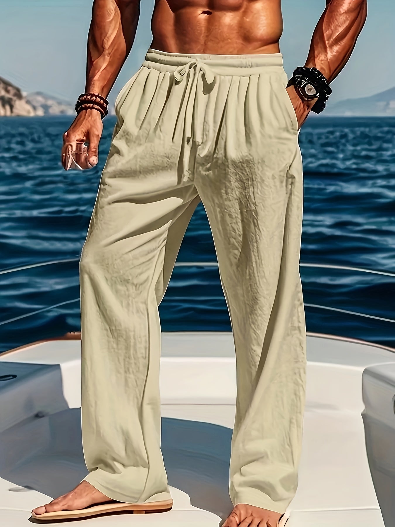 Trousers - Polyester Blend Loose Fit And Easy Movement