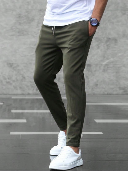 Trousers - Polyester Blend Narrow Cut And Flexible Movement