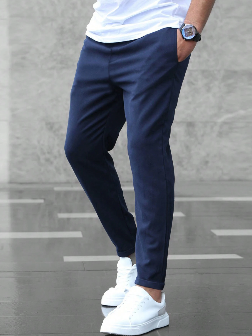Trousers - Polyester Blend Narrow Cut And Flexible Movement