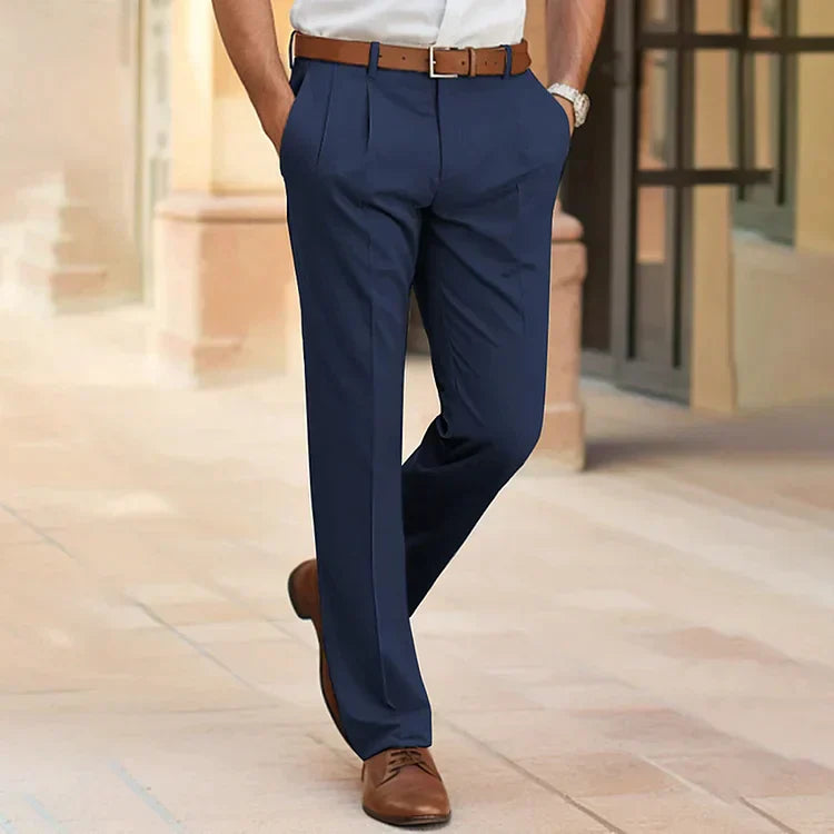 Trousers - Polyester Blend Relaxed Cut And Easier Motion