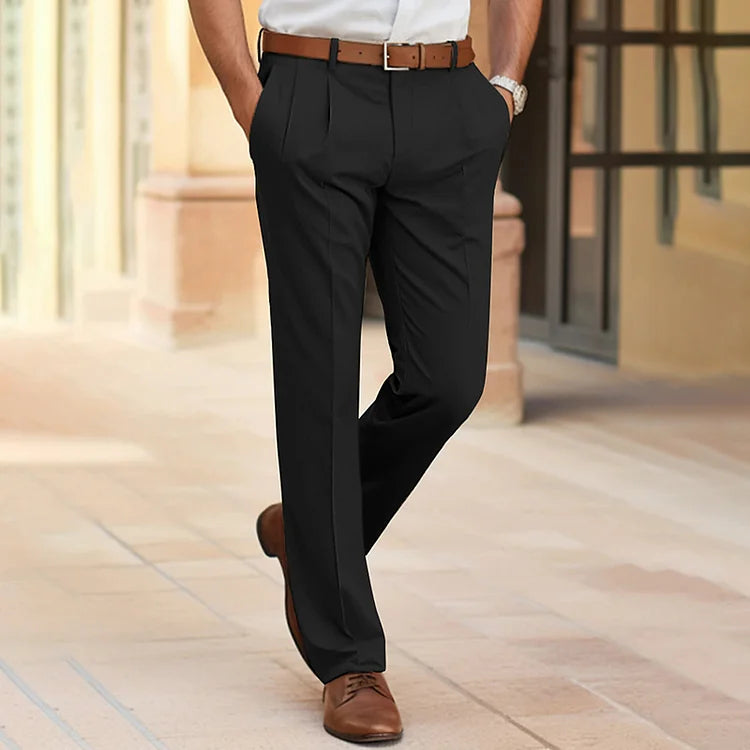 Trousers - Polyester Blend Relaxed Cut And Easier Motion