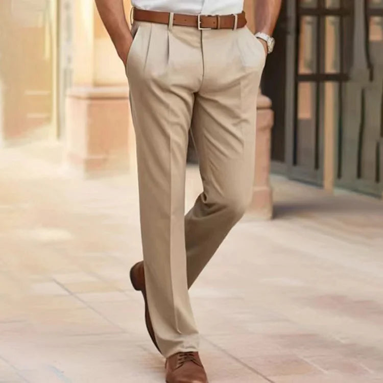 Trousers - Polyester Blend Relaxed Cut And Easier Motion